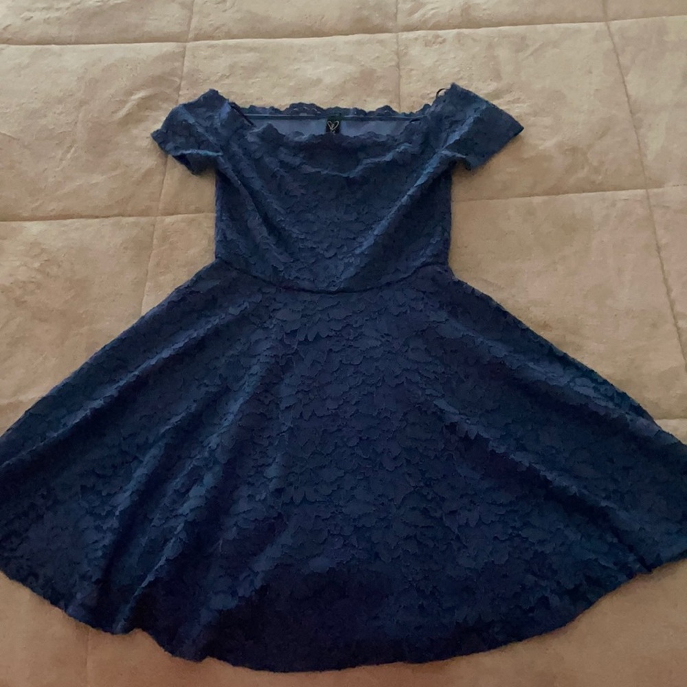 Windsor lace overlay off the shoulder swing mini dress worn once no snags